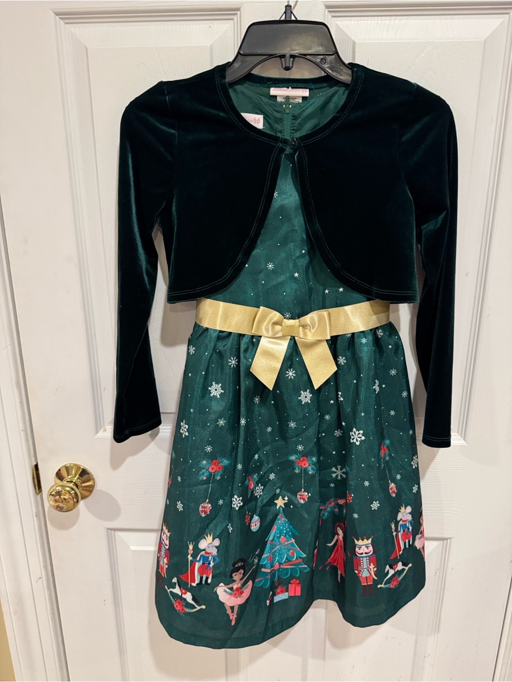 Bonnie Jean Holiday Nutcracker Dress with Cardigan